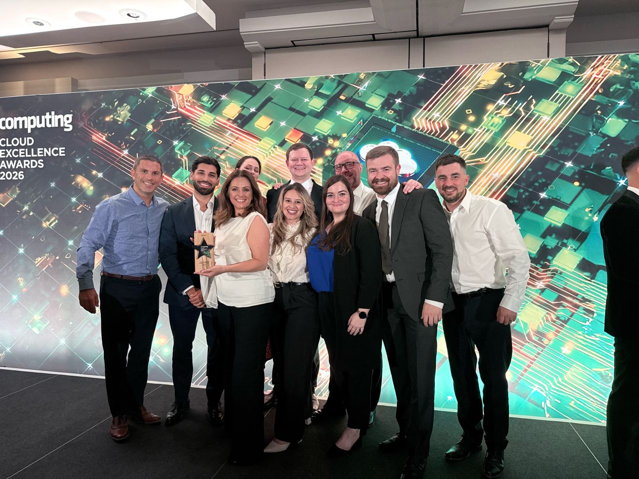 Escode on stage accepting our Cloud Management Solution of the Year Award