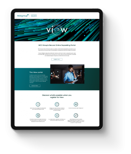 NCC Group Escrow Management Portal View
